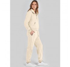 ANRABESS 여성용 투피스 복장 긴 소매 2023 가을 하프 지퍼 스웨트 셔츠와 조깅 바지 라운지 세트 포켓 포함
