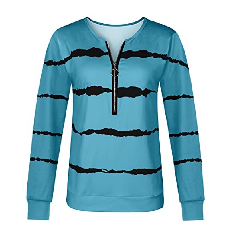 FABFEGU Womens Boho Tops,여성 하프 지퍼 오버사이즈 스웨터 긴 소매 솔리드 컬러 드롭 숄더 플리스 운동 풀오버