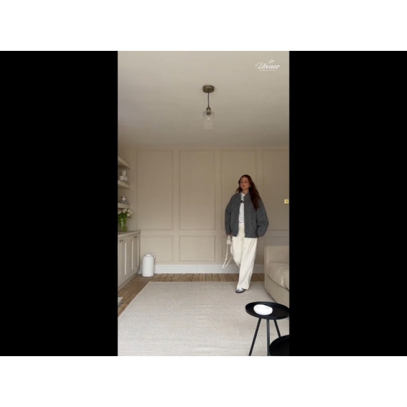 UANEO 여성 폭격기 재킷 캐주얼 오버사이즈 울 혼합 대표팀 가을 재킷 Shacket Outwear