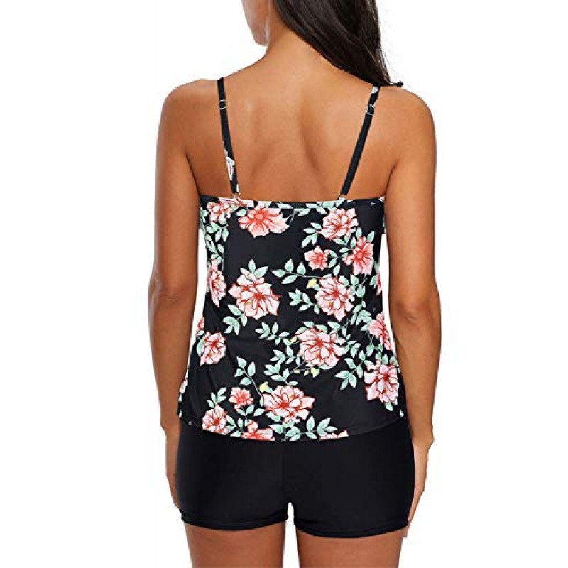 Zando Tankini 여성용 수영복 Tummy Control 수영복 여성용 2 피스 수영복 수영복 Tankini Top with Shorts
