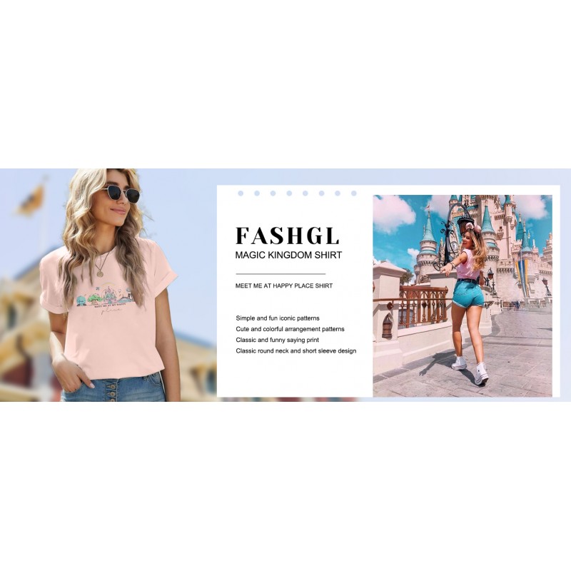 Womens World Traveler Shirt 매직 킹덤 그래픽 Tshirt 매칭 여행 티셔츠 소녀 휴가 Hodilay 반소매 탑