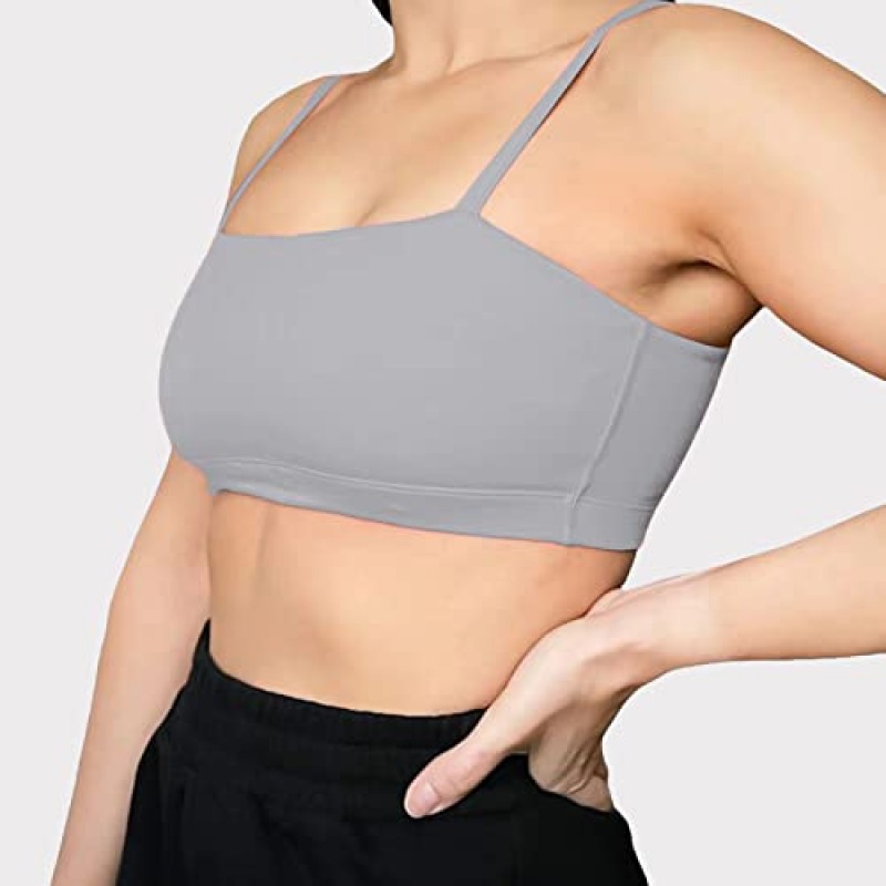 Aoxjox 여성 운동 Bandeau 스포츠 브래지어 훈련 피트니스 러닝 요가 자르기 탱크 탑