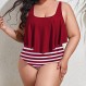 Mooncore Womens 플러스 사이즈 수영복 Tankini 하이 웨이스트 수영복 Flounce 비키니 수영복 투피스 수영복