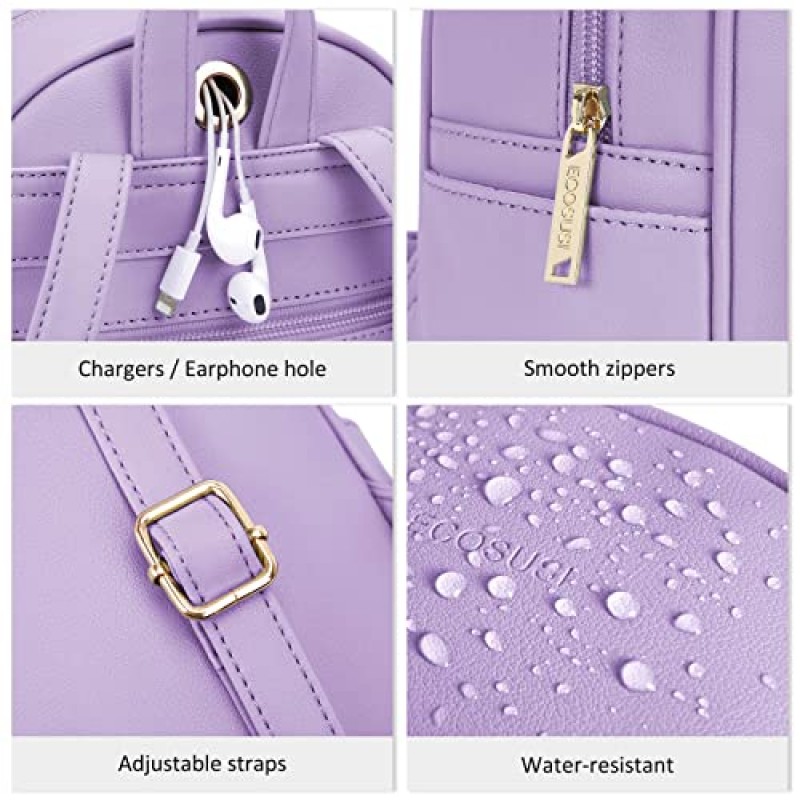 ECOSUSI 여성용 미니 배낭 귀여운 Bowknot 소형 배낭 지갑 여성용 가죽 Bookbag Satchel Bags, Charm Tassel