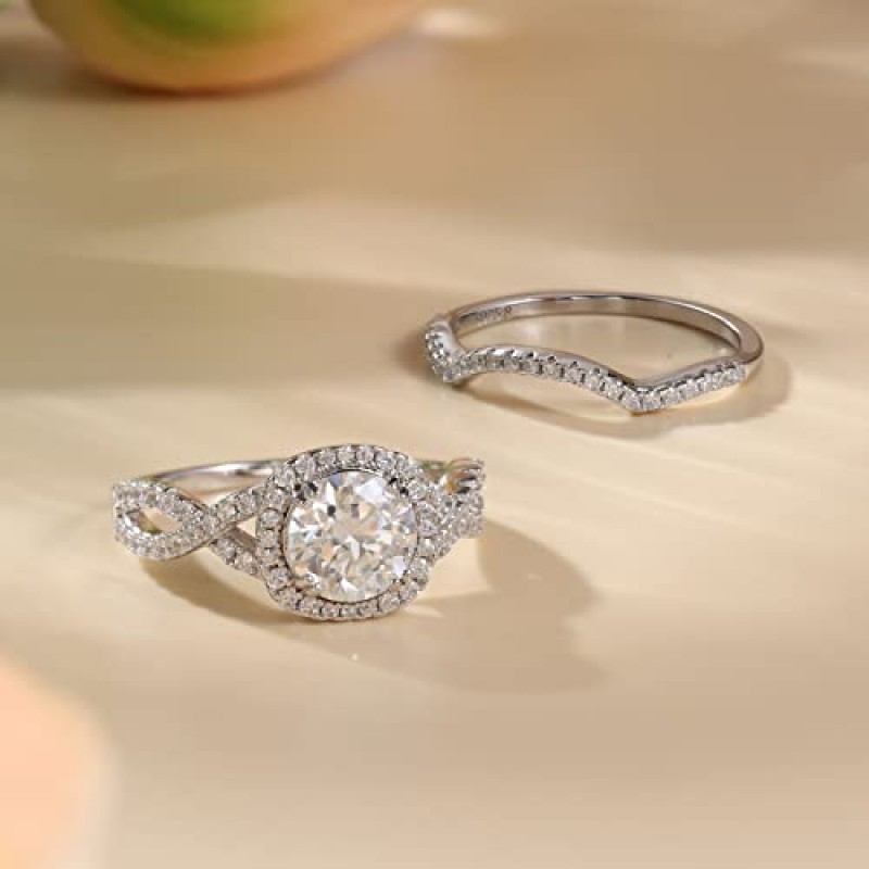 여성을위한 lorajewel 스털링 실버 결혼 반지, Moissanite 다이아몬드 약혼 반지, 그녀를위한 기념일 약속 반지, 당신을 사랑합니다 선물