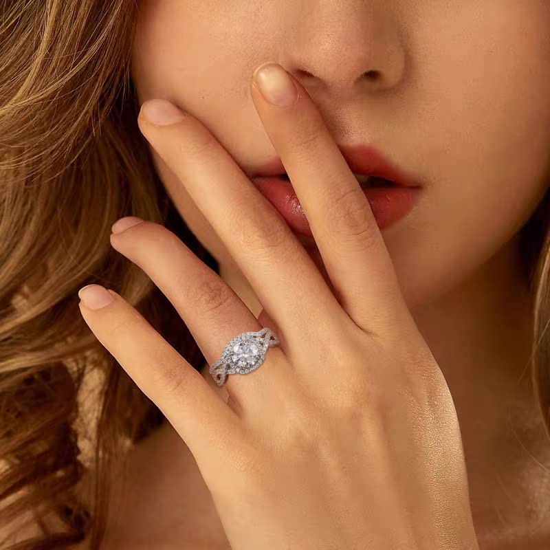 여성을위한 lorajewel 스털링 실버 결혼 반지, Moissanite 다이아몬드 약혼 반지, 그녀를위한 기념일 약속 반지, 당신을 사랑합니다 선물