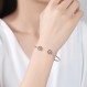 PAENENPH 14K 골드 Moissanite 이블 아이 커프 팔찌 여성용, 독특한 블루 사파이어 악마의 눈 오픈 팔찌 팔찌, 그녀를위한 패션 주얼리 선물