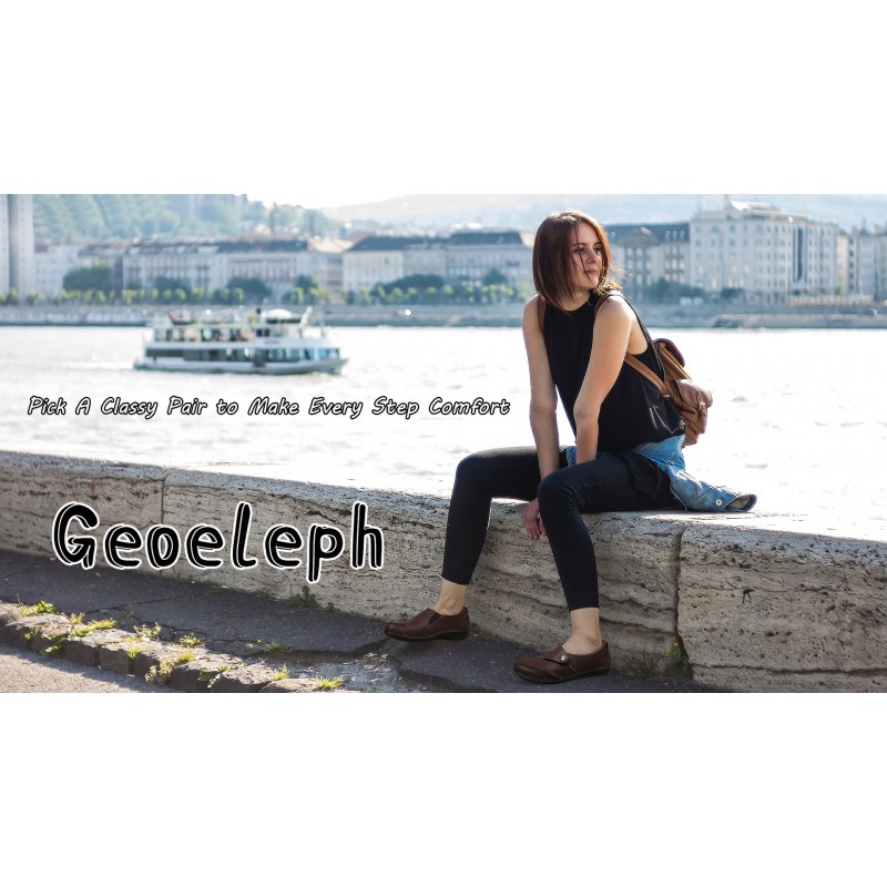 Geoeleph 여성용 로퍼 캐주얼 슬립온 컴포트 워킹 플랫 가죽 드라이빙 모카신