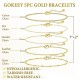 Gokeey 여성용 우아한 골드 팔찌, 여성용 14K 리얼 골드 체인 쥬얼리, 방수 쌓을 수 있는 얇은 쿠바 클립 링크 팔찌 팩 트렌디한 미니멀리스트 작은 귀여운 스택 세트 소녀를 위한 골드 액세서리 선물