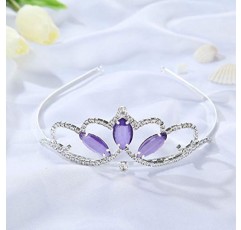 Vinjewelry 공주 크라운 소피아 소녀를위한 첫 번째 티아라와 마법의 부적 & 공주 물방울 펜던트 목걸이 완벽한 생일/크리스마스 선물