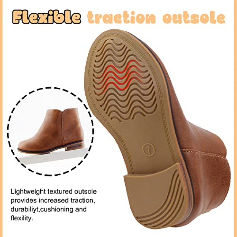 LseLom 소녀 부츠 지퍼가 달린 소녀를위한 발목 부츠 짧은 스웨이드 부츠 유아/어린 어린이를위한 패션 부츠