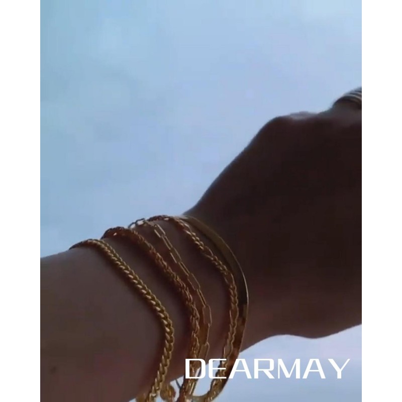 DEARMAY 여성용 골드 팔찌, 여성용 14K 리얼 골드 쥬얼리 세트 여성용 귀여운 테니스 페르시 팔찌 쿠바 링크 클립 체인 여성용 우아한 팔찌 팩 선물 여성용