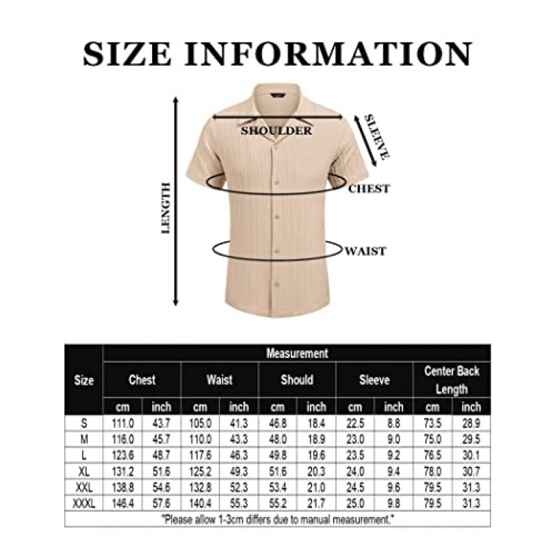 COOFANDY 남성용 캐주얼 셔츠 남성용 반팔 버튼 다운 셔츠 패션 질감 리넨 여름 해변 셔츠