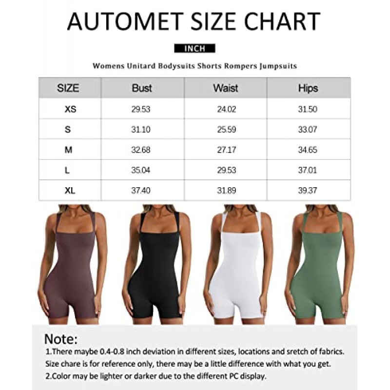 AUTOMET Womens Jumpsuits Unitard Bodysuits 반바지 Rompers Tummy Control 민소매 원활한 요가 Bodycon 복장 2023