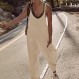 Ainangua 여성 캐주얼 민소매 점프 슈트 조절 가능한 스파게티 스트랩 오버올 긴 하렘 바지 Romper with Pockets