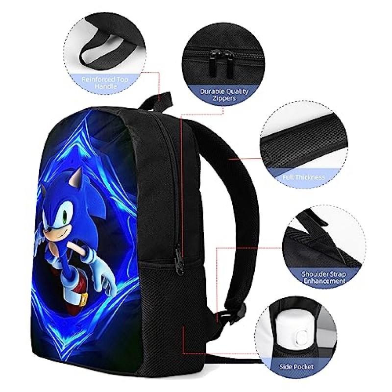 ZENCIX 어린이 만화 학교 배낭 세트 점심 가방과 연필 케이스 소년 소녀 3D 귀여운 Bookbag 학생 Schoolbag 여행 배낭