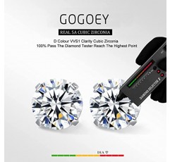 6 쌍 스터드 귀걸이 세트, 저자 극성 큐빅 지르코니아 귀걸이 316L 스테인레스 스틸 CZ 귀걸이 3-8mm