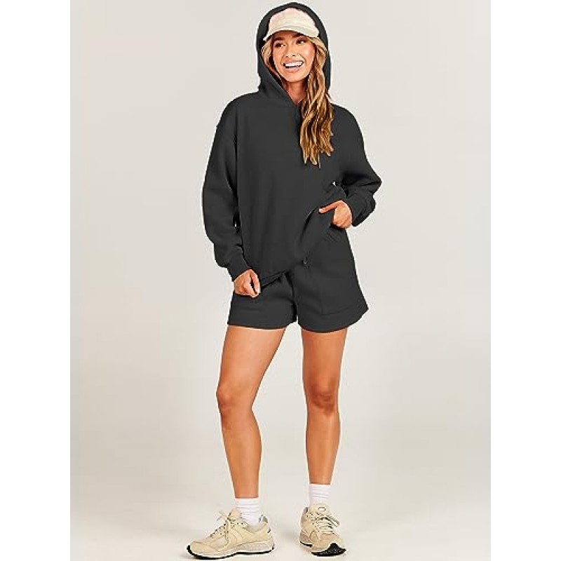 Prinbara Womens Two Piece 복장 라운지 세트 Y2k 까마귀 스웨터와 반바지 세트 가을 Tracksuit Sweatsuits