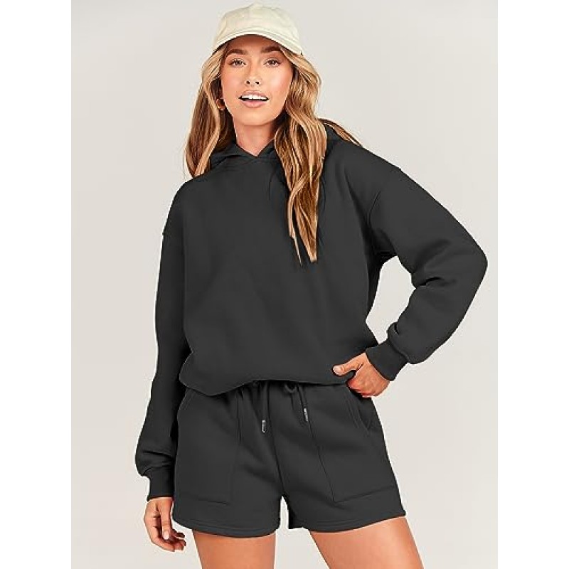 Prinbara Womens Two Piece 복장 라운지 세트 Y2k 까마귀 스웨터와 반바지 세트 가을 Tracksuit Sweatsuits