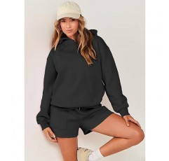 Prinbara Womens Two Piece 복장 라운지 세트 Y2k 까마귀 스웨터와 반바지 세트 가을 Tracksuit Sweatsuits
