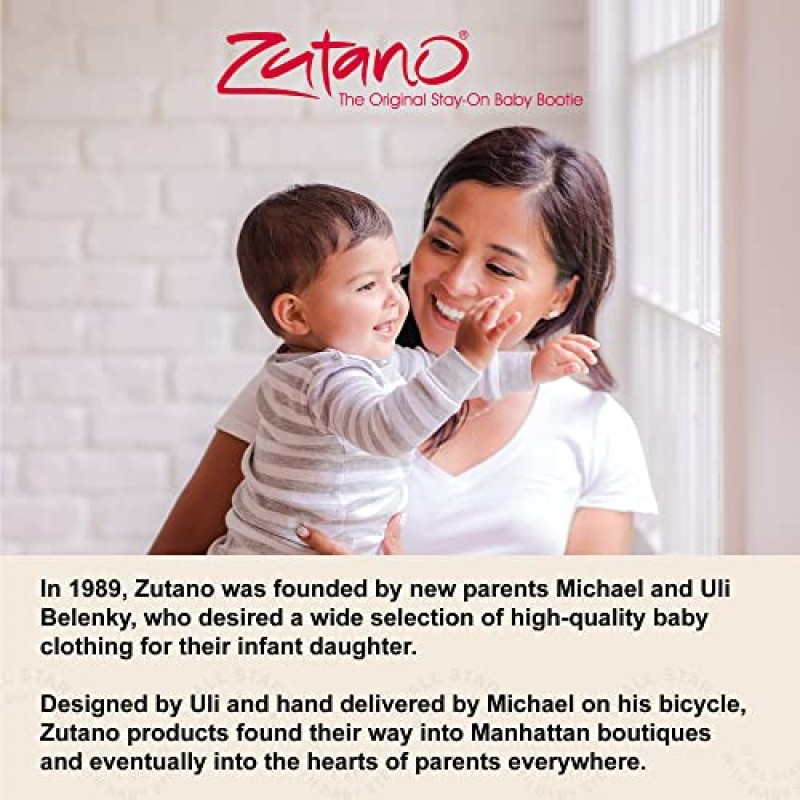 Zutano 남여공용 오가닉 코튼 베이비 부츠, 그리퍼 밑창 포함, 부드러운 밑창 스테이온 아기 신발