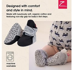 Zutano 남여공용 오가닉 코튼 베이비 부츠, 그리퍼 밑창 포함, 부드러운 밑창 스테이온 아기 신발