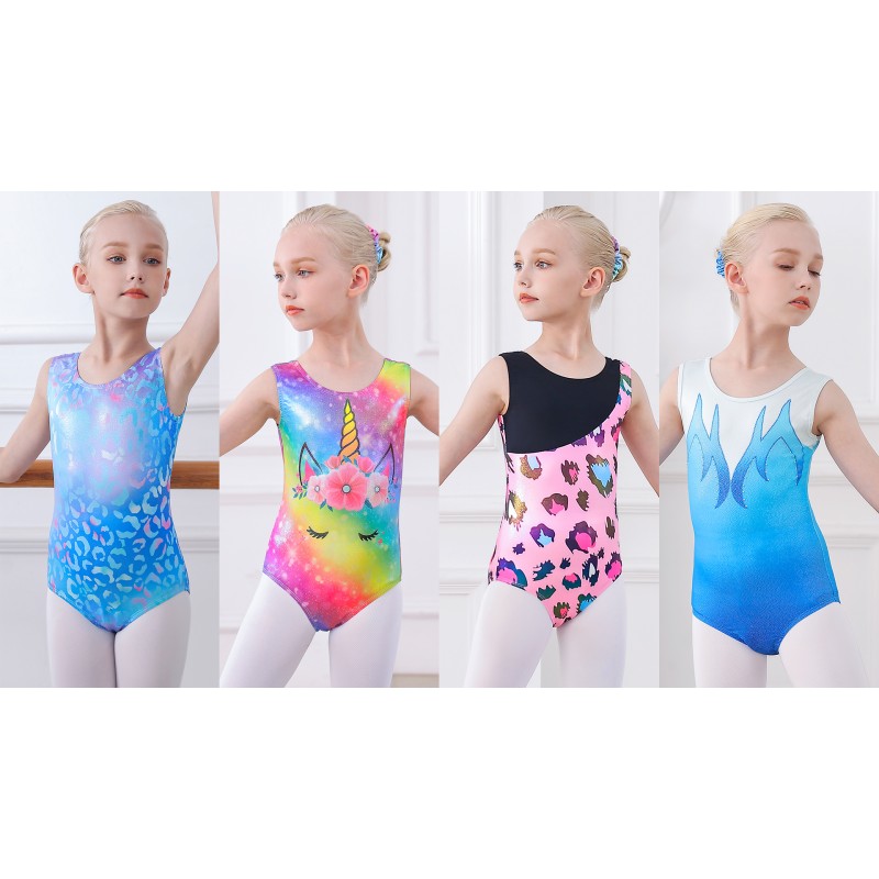 AMZadenobe Girls 체조 레오타드 Sparkly Ballet Dancewear 유아 소녀 3-12Y 를위한 체조 복장