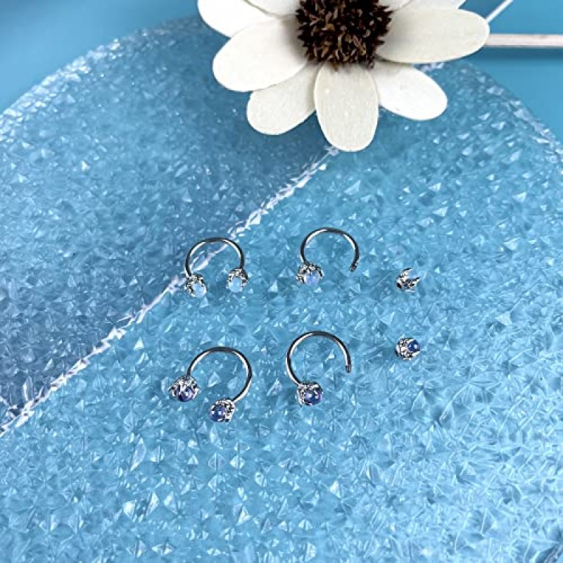 JEWPARK 4Pcs 316L 스테인레스 스틸 원형 귀걸이 드래곤 발톱 연골 귀걸이 귀 바디 피어싱 쥬얼리 헬릭스 귀걸이 피어싱