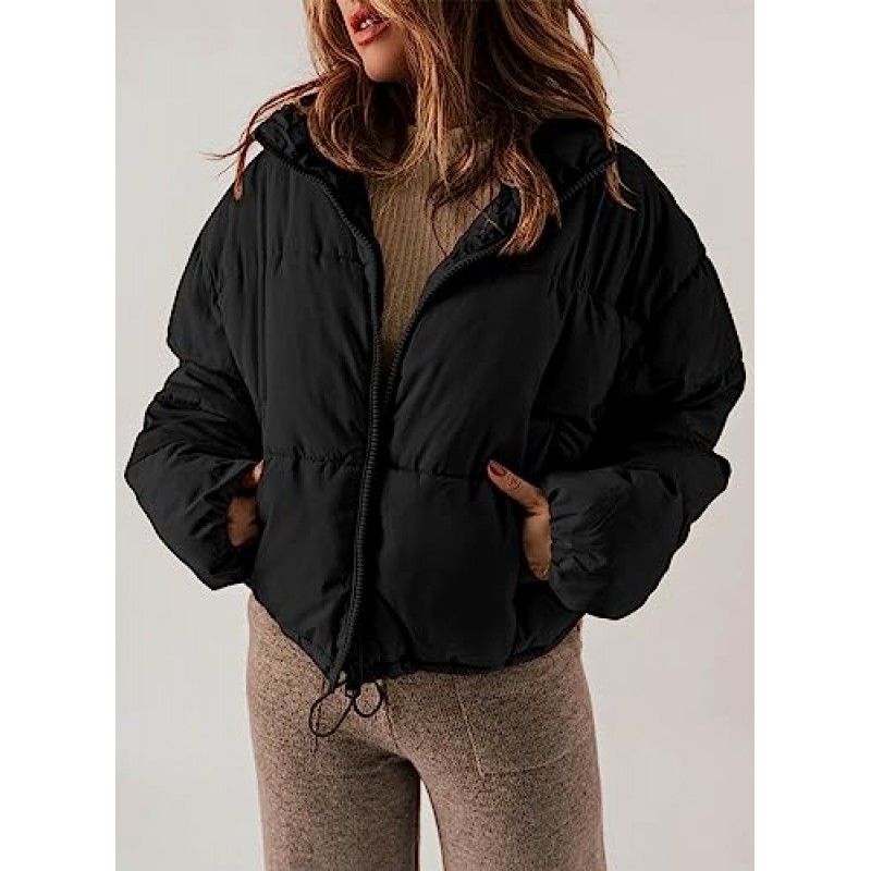 Dokotoo Womens Winter Quilted Jackets 긴 소매 풀 지퍼 퍼퍼 재킷 코트(포켓 포함)