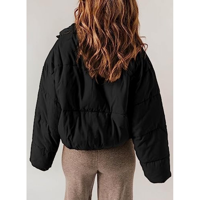 Dokotoo Womens Winter Quilted Jackets 긴 소매 풀 지퍼 퍼퍼 재킷 코트(포켓 포함)