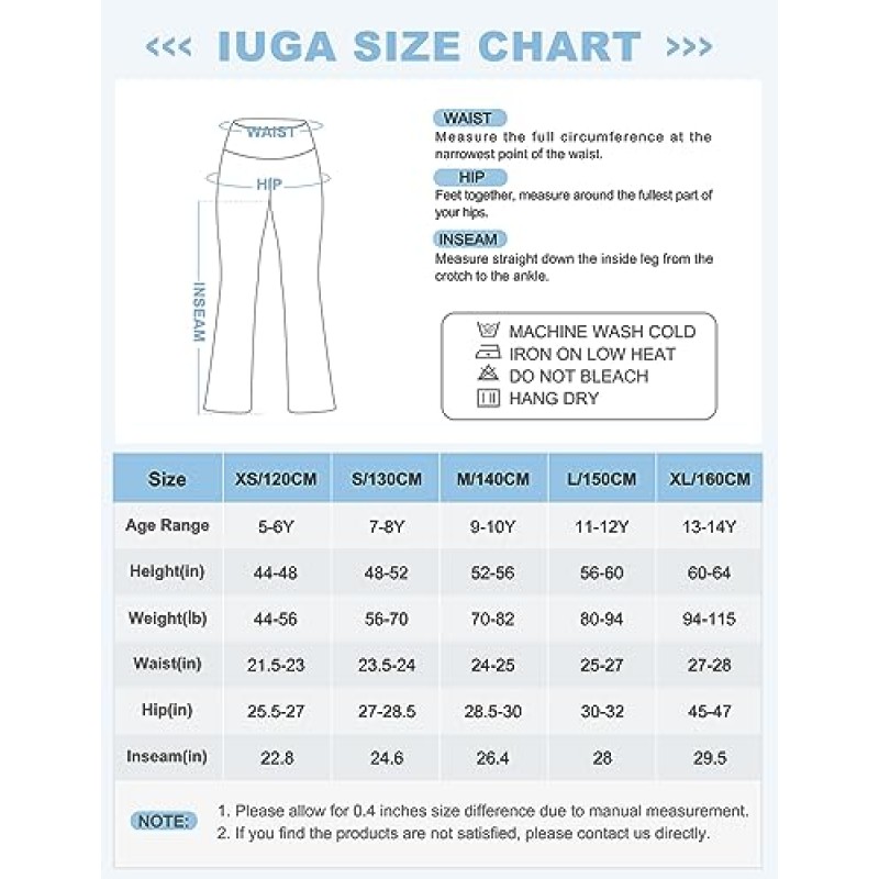 IUGA 소녀의 양털 안감 플레어 레깅스 포켓이있는 하이 웨이스트 벨 바닥 요가 바지 Preppy Clothes Girls Athletic Leggings