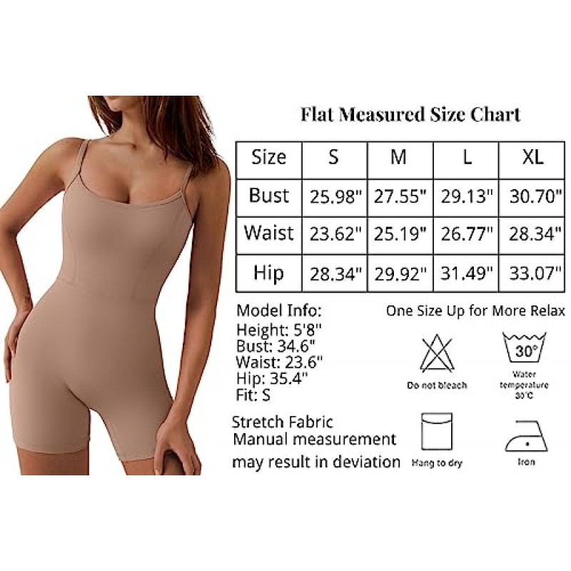 QINSEN Womens 섹시한 스파게티 스트랩 Bodycon 스트레치 점프 슈트 U 넥 원피스 Short Romper