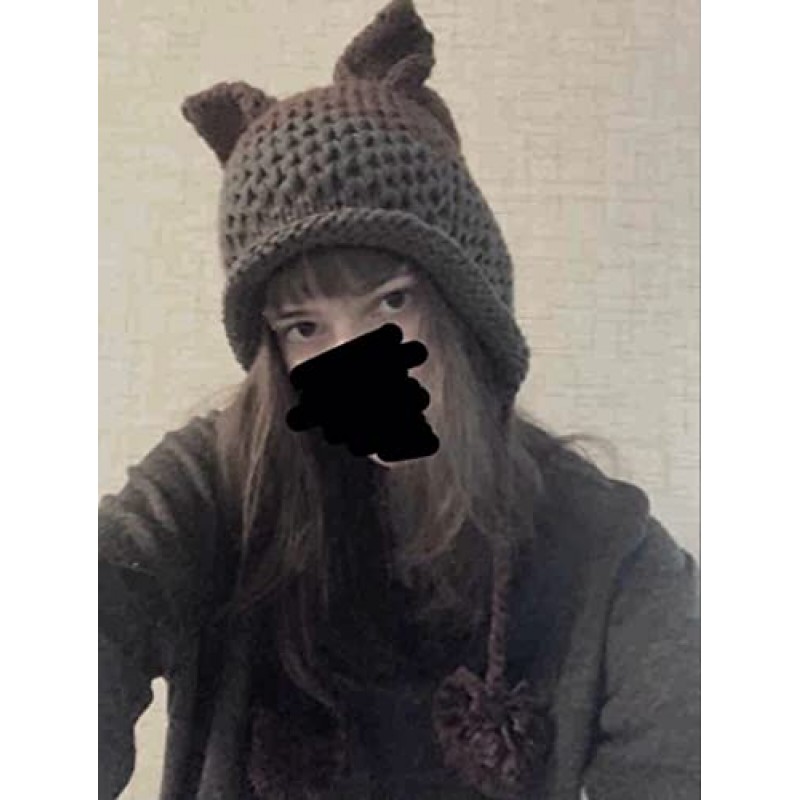 여성용 귀여운 비니 고양이 비니 빈티지 비니 여성용 폭스 모자 그런지 액세서리 Slouchy Beanies 여성용