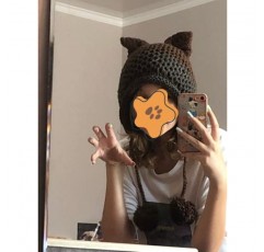 여성용 귀여운 비니 고양이 비니 빈티지 비니 여성용 폭스 모자 그런지 액세서리 Slouchy Beanies 여성용