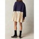 PICPUNMAK 여성 오버 사이즈 긴 소매 스웨트 드레스 패치 워크 Crewneck 풀오버 Loose Flowy Pleated Mini Dress Tops