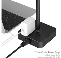 KAFRI 듀얼 헤드폰 스탠드(USB 충전기 포함) 데스크 게임용 더블 헤드셋 홀더 행거 랙(USB 충전 포트 2개 및 콘센트 2개 포함) - 게이머 데스크탑 테이블 게임 이어폰 액세서리 선물에 적합