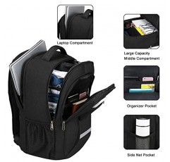 XQXA 여행용 노트북 백팩, USB 충전 포트 및 비밀번호 잠금 기능이 있는 비즈니스 백팩, 내구성이 뛰어난 방수 컴퓨터 가방 남성용 15.6인치 노트북 선물용