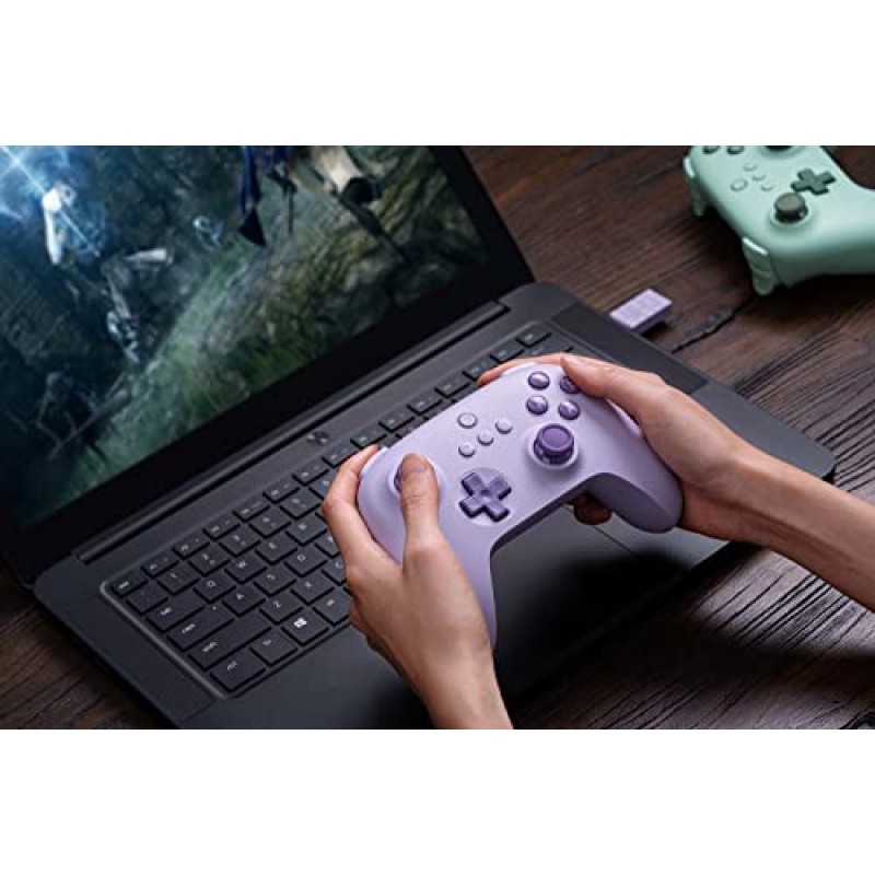 Windows PC, Android, Steam Deck 및 Raspberry Pi(라일락 퍼플)용 8Bitdo Ultimate C 2.4g 무선 컨트롤러