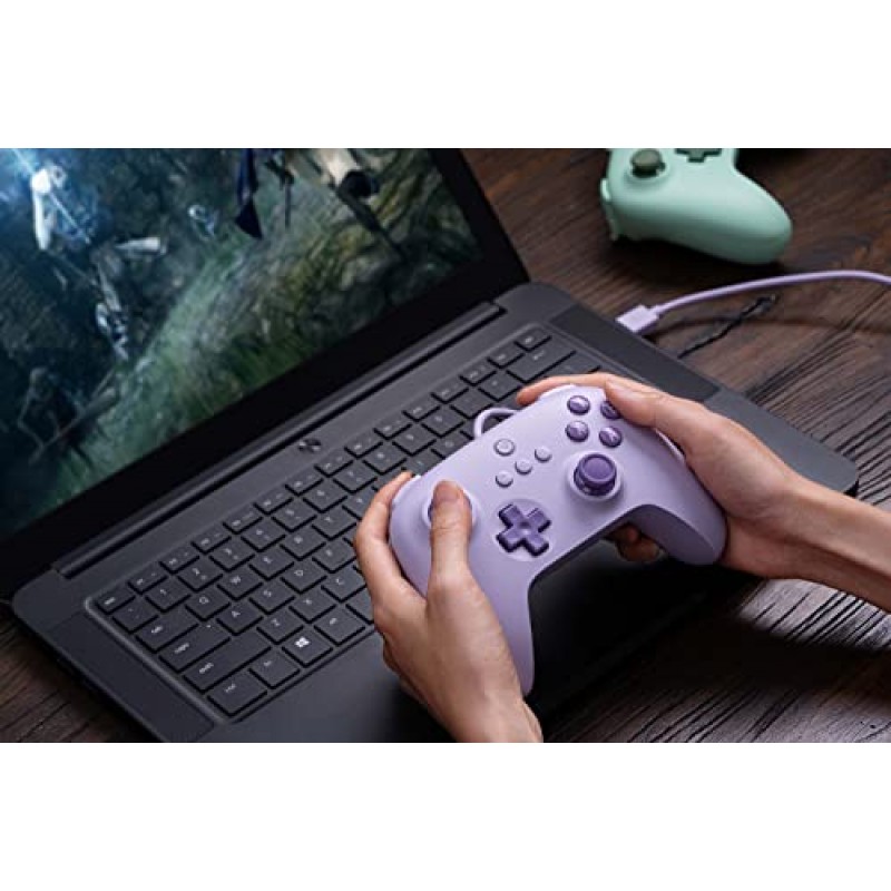 Windows PC, Android, Steam Deck 및 Raspberry Pi(라일락 퍼플)용 8Bitdo Ultimate C 유선 컨트롤러