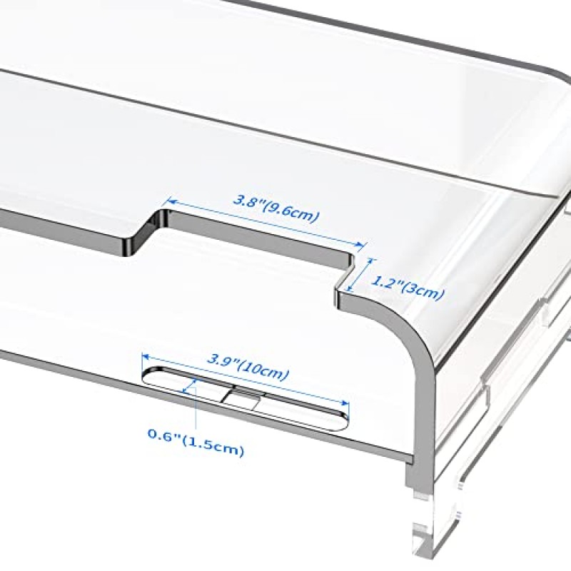 Beimu 아크릴 노트북 스탠드 아크릴 모니터 스탠드 라이저 아크릴 컴퓨터 스탠드 수납 공간이 있는 노트북 라이저 아크릴 데스크 정리 액세서리 노트북 스탠드 클리어 모니터 스탠드 데스크탑 노트북 스탠드