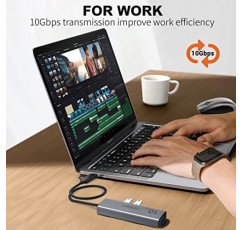 Onten 듀얼 슬롯 UHS-II SD4.0 카드 리더기. 10Gbps USB C - USB 허브 어댑터, USB 허브(3*USB 3.2 GEN 2(10Gbps) 포트 및 UHS-II SD/TF4.0 포함). Mac OS iPad OS와 호환 가능 ,윈도우,안드로이드,리눅스.