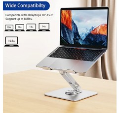 360° 회전 베이스가 있는 BESIGN LSX7 노트북 스탠드, 인체공학적으로 조절 가능한 노트북 스탠드, 라이저 홀더 Air, Pro, Dell, HP, Lenovo 기타 10-15.6인치 노트북과 호환되는 컴퓨터 스탠드(실버)