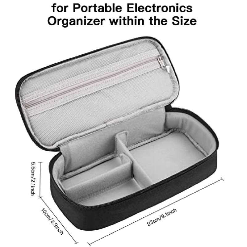 충전기 및 코드용 여행 케이스, 전자 제품 및 기술 액세서리용 정리 가방(검은색)