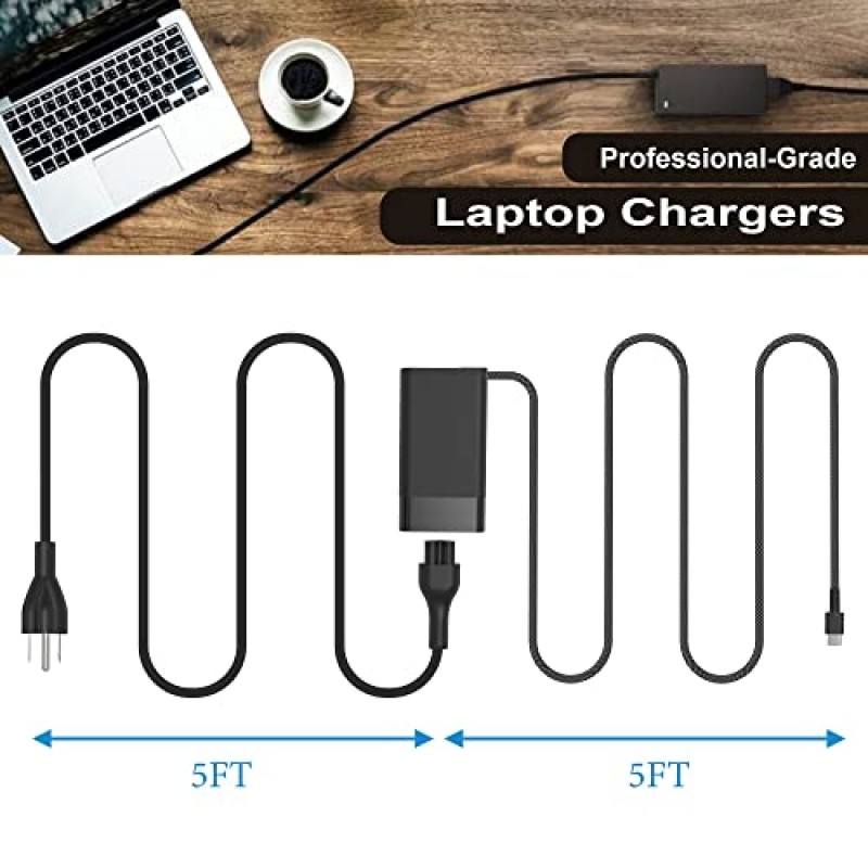 새로운 슬림 HP 65w USB C 충전기, hp EliteBook Chromebook Spectre ProBook Envy 고속 충전 유형 C 여행용 노트북 전원 어댑터에 적합