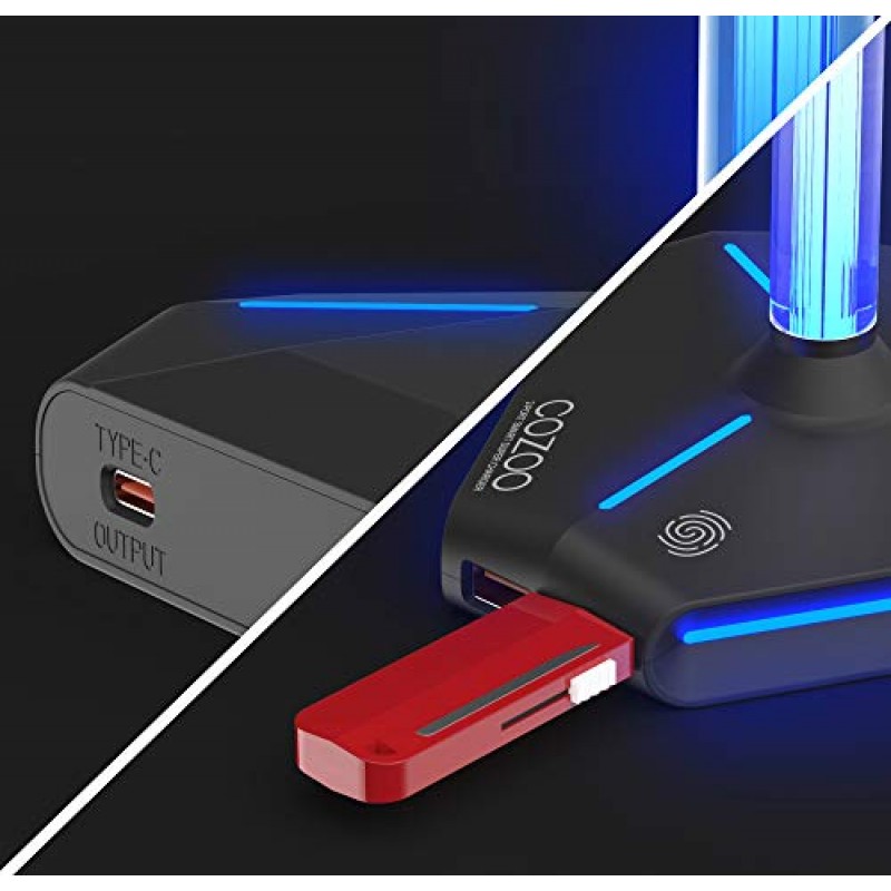 Cozoo RGB 헤드폰 스탠드 2개의 USB2.0 확장 충전 포트 연장 코드, 게이머 데스크탑 테이블 게임 이어폰 액세서리용 헤드셋 스탠드 홀더