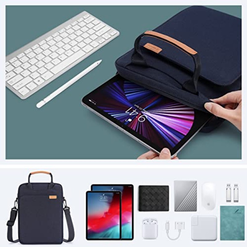 13인치 MacBook Air Pro M1 M2 / 12.9인치 iPad Pro M2 M1 / ​​13인치 Surface Pro X 7 8 9용 NIDOO 노트북 숄더백, 13.3인치 Galaxy Pro 360 / Tab S8+ / Dell XPS용 수직 컴퓨터 슬리브 휴대용 케이스 메신저