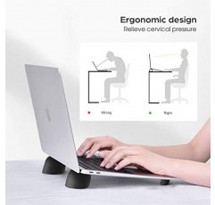 nediea 책상용 노트북 라이저, 미니 노트북 냉각 스탠드, 자기 패드 키보드 라이저, 인체공학적 노트북 받침대, MacBook Air Pro, Dell, HP, Lenovo 기타 10-15.6인치 노트북(블랙-01)과 호환 가능