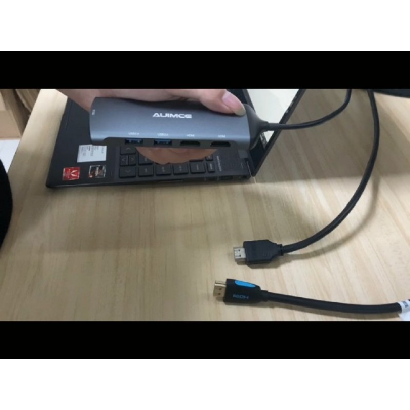 듀얼 HDMI 노트북 도킹 스테이션 듀얼 모니터, MacBook Pro Air, Windows Type C 노트북용 범용 USB C 도크 트리플 디스플레이 어댑터