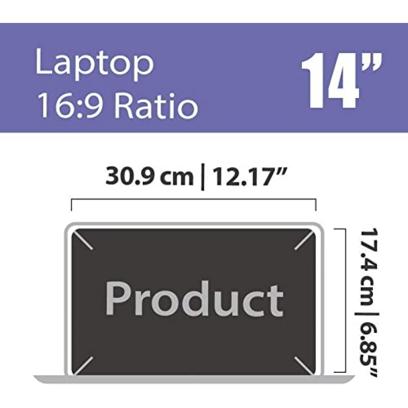 14인치 자석 Loptop 개인 정보 보호 화면 필터 - 블루 라이트 화면 보호기 - 노트북 눈부심 방지 화면 보호기, Nusign의 가로 세로 비율 96% 차단 - 16:9