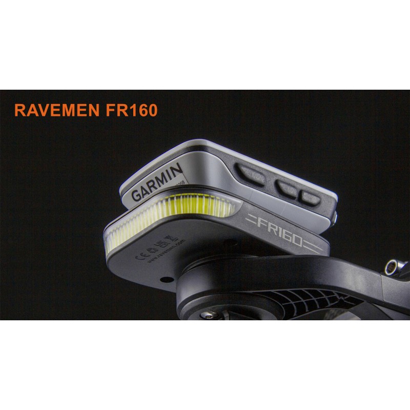 RAVEMEN FR160 Garmin 사이클링 GPS 컴퓨터와 호환 가능, 측면 가시성이 있는 IPX6 방수 자전거 전방 보조 라이트 경고 플래시 라이트 가시성을 위한 6가지 조명 모드(특허 보호)